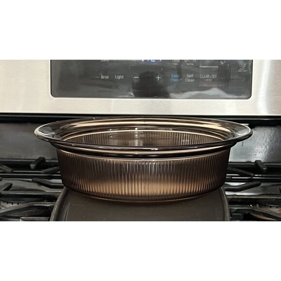 Vtg Vision Ware Corning USA Amber Ribbed Baking Dish 2.5 QT 2.5 L V-33-B NO LID - Picture 5 of 8